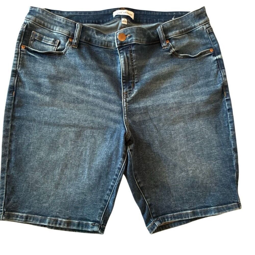 Lane Bryant Flex Magic Waistband Signature Fit Mid-rise Denim Bermuda Blue Sz 20